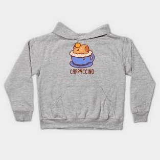 Capybara in a cup, cappyccino Kids Hoodie